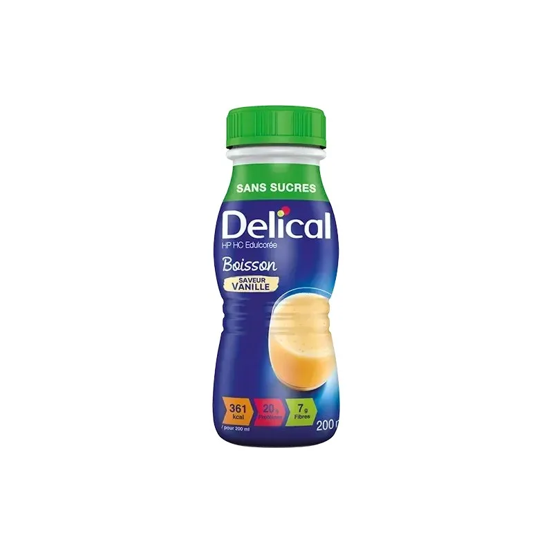 DELICAL Boisson Hp Hc sans Sucres Saveur Vanille 200 ml