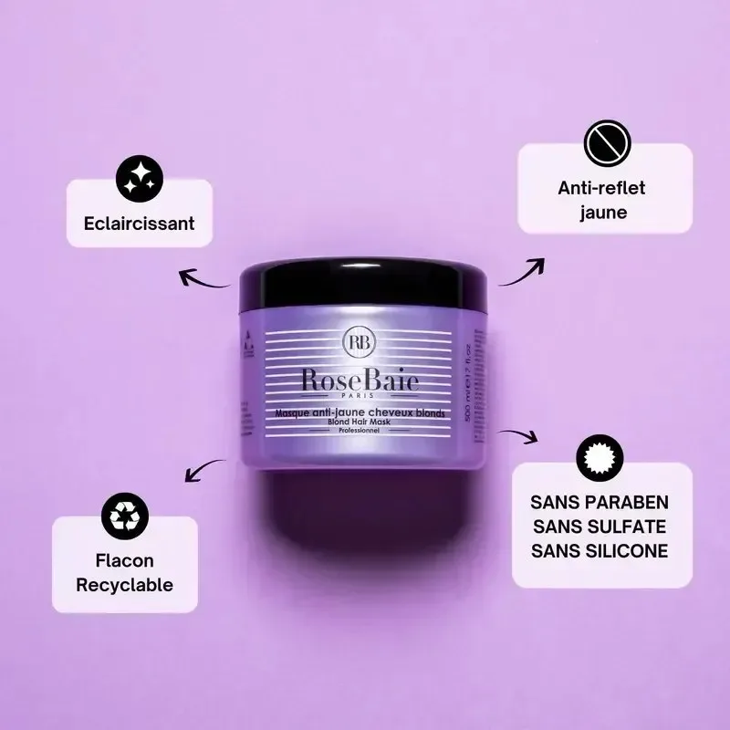 ROSEBAIE Masque Lumiere Spécial Blonde Keratine x Camomille 500 ml — photo 2