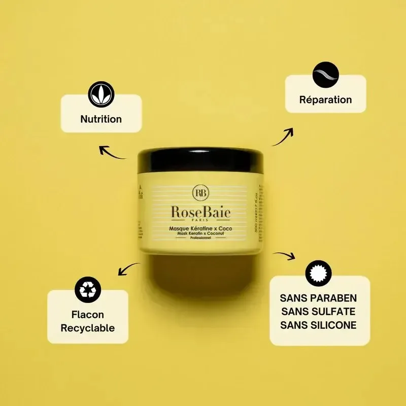 ROSEBAIE Masque Keratine x Coco 500 ml