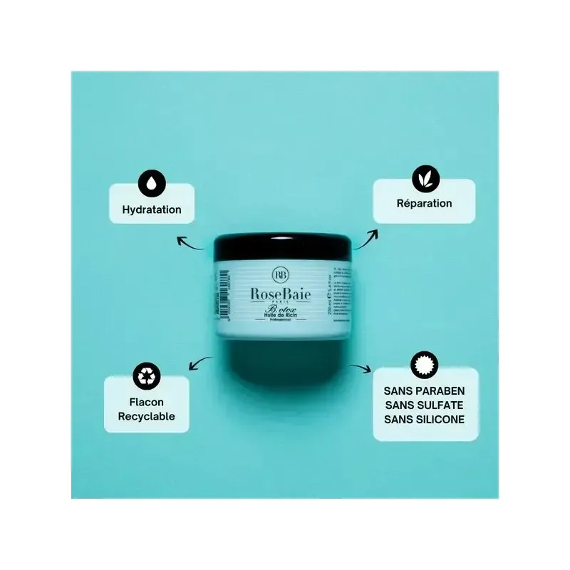ROSEBAIE Botox Capillaire Huile de Ricin 250 ml