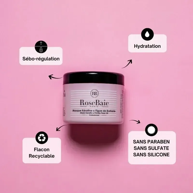 ROSEBAIE Masque Keratine x Figue de Barbarie 500 ml