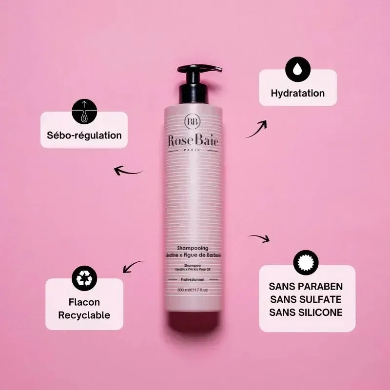 ROSEBAIE Shampoing Keratine Huile Figue de Barbarie 500 ml — photo 2