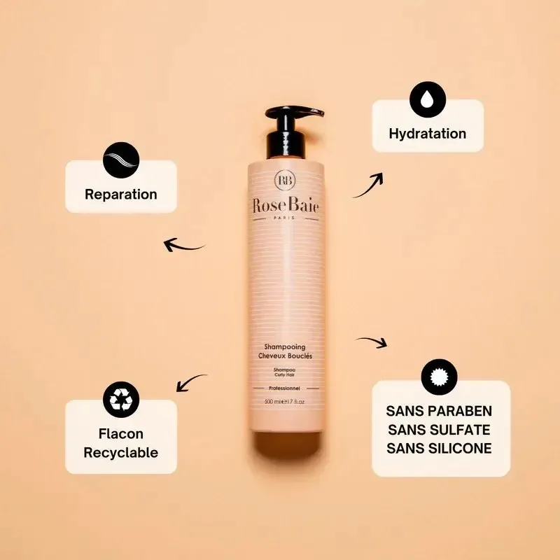 ROSEBAIE Shampoing Cheveux Boucles x Huile Davocat 500 ml — photo 2