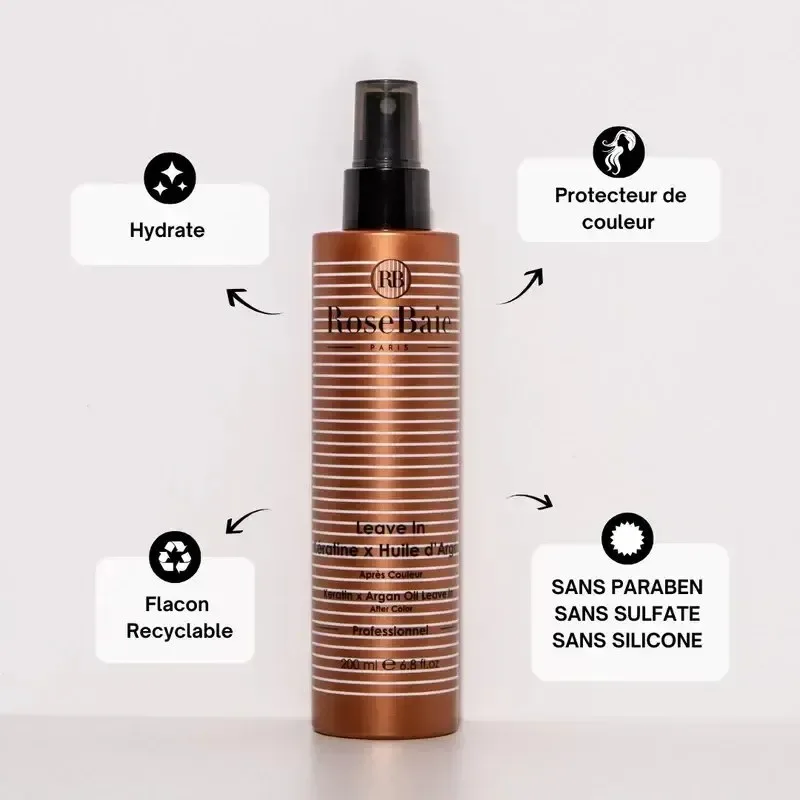 ROSEBAIE Leave In Spray Argan Post Coloration Anti Oxydant & Protection 200 ml — photo 2