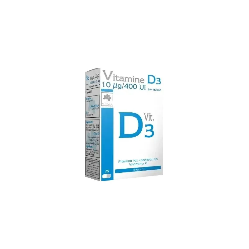 Vital Vitamine D3 30 Gélules