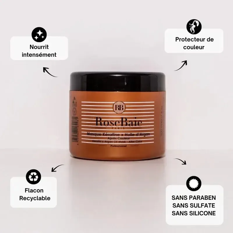 ROSEBAIE Masque Argan Post Coloration Anti Oxydant & Protection 500 ml — photo 2