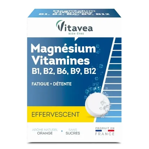 VITAVEA Magnesium B1 B2 B6 B9 B12 Effervescent 24 Comprimes