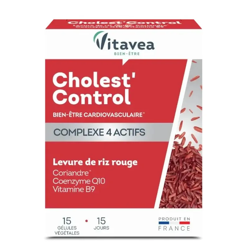 VITAVEA Cholest Control Levure de Riz Rouge 15 Gélules