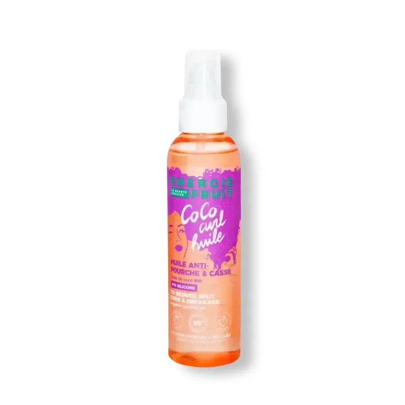 ENERGIE FRUIT Coco Curl Huile Anti-Fourche et Casse Cheveux Ondulés à Bouclés 150 ml