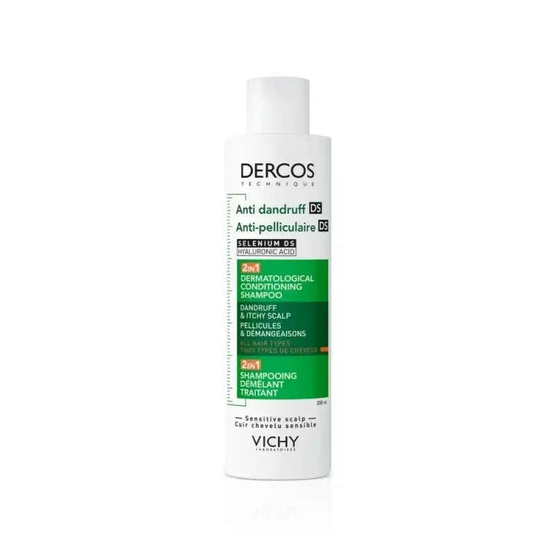 VICHY Dercos Shampooing 2en1 Anti Pelliculaire Ds et Demelant 200 ml