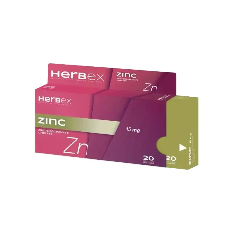 HERBEX Zinc 15 mg 20 Gélules