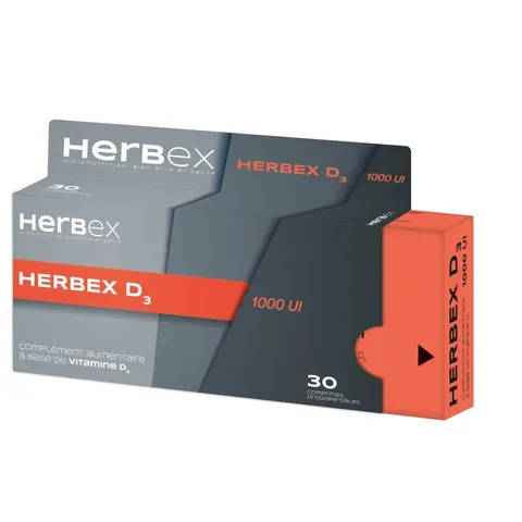 HERBEX Vitamine D3 1000 Ui 30 Comprimes
