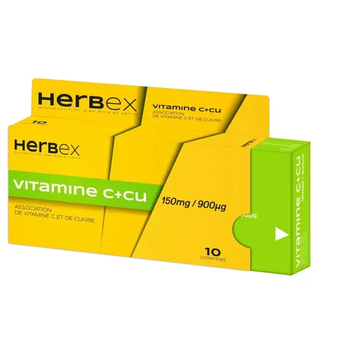 HERBEX Vitamine C+cu 150mg/90ug 10 Comprimes