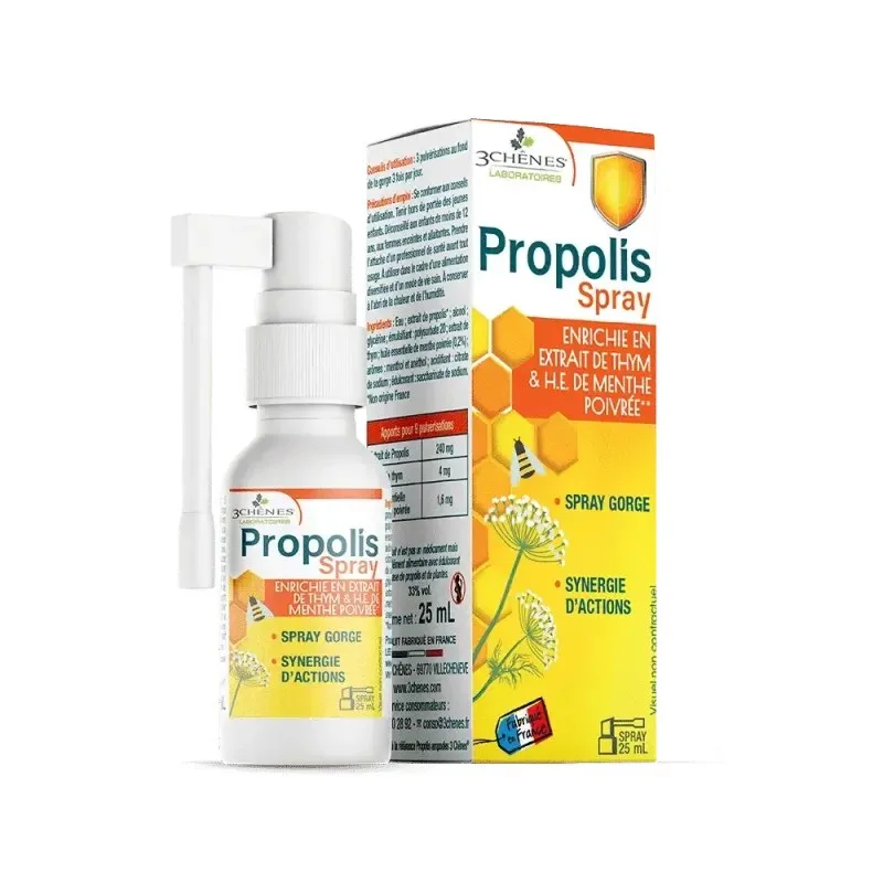 3 CHENES Spray Nasal à la Propolis 25 ml