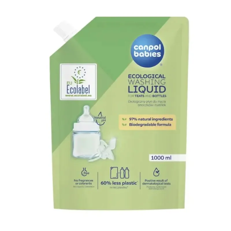 CANPOL BABIES Liquide de Nettoyage Écologique pour Biberons et Tétines 1000 ml