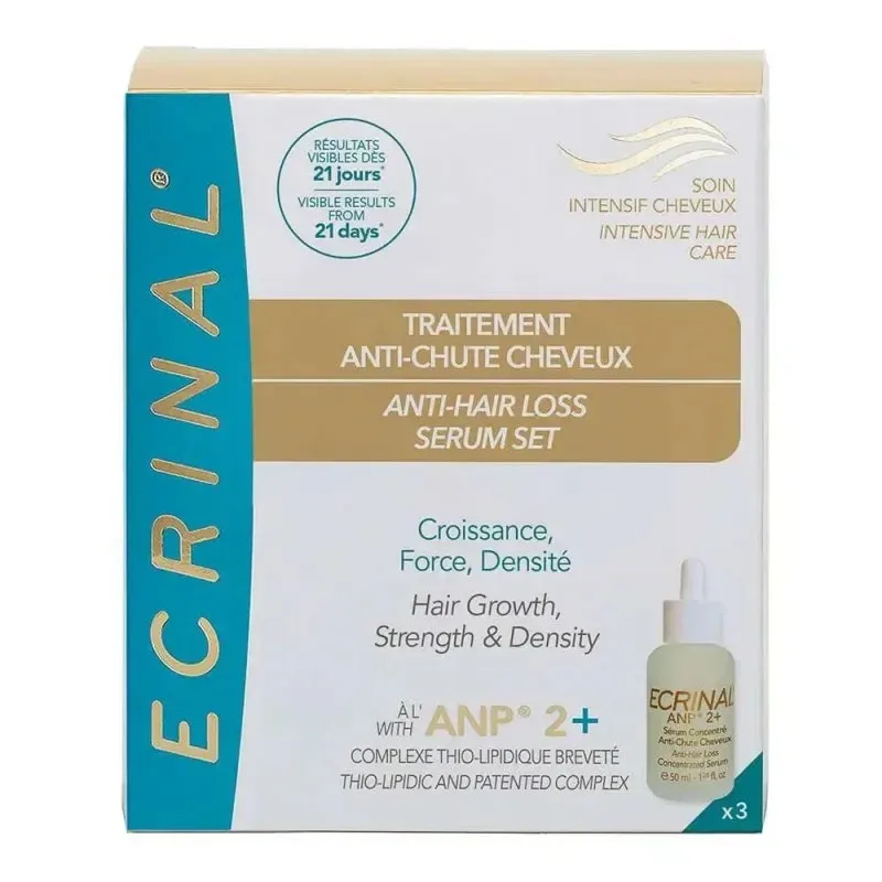 ECRINAL Soin Intensif Cheveux Anp 2+ Traitement Anti-Chute Cheveux 3 x 50 ml
