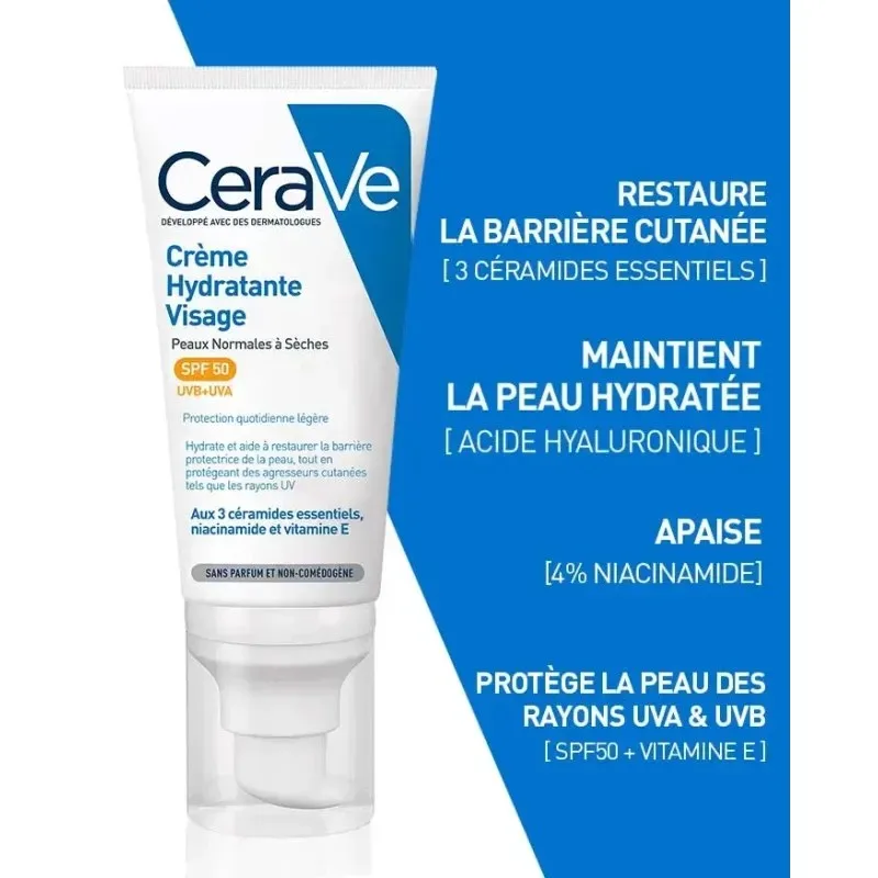 CERAVE Crème Hydratante Visage SPF50 52 ml — photo 2