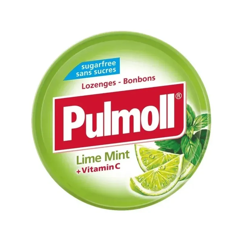 PULMOLL Lime Menthe et Vitamine C sans Sucres 45 g