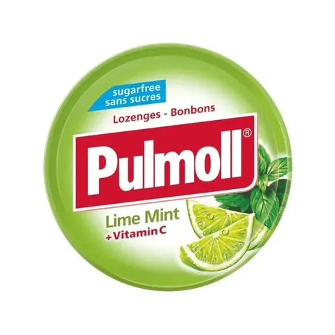 PULMOLL Lime Menthe et Vitamine C sans Sucres 45 g