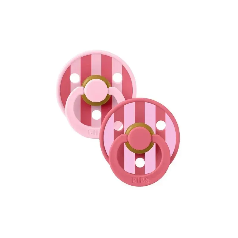 BIBS 02 Sucettes Natural Rubber Baby Pink Coral Size 1