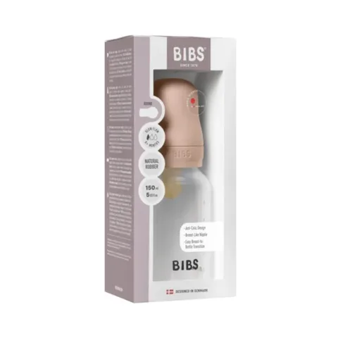 BIBS Biberon Bottle Latex Slow Flow Blush 0m+ 150 ml