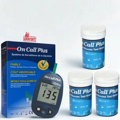 Glucomètre On Call Plus (offert) + 3 Boites Bandelette 25 Pièces