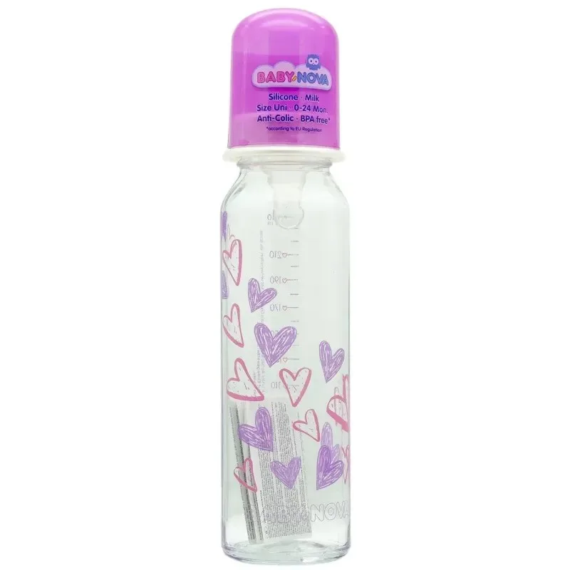 BABY NOVA Biberon en Verre 240 ml Decore 0-24 Mois — photo 2