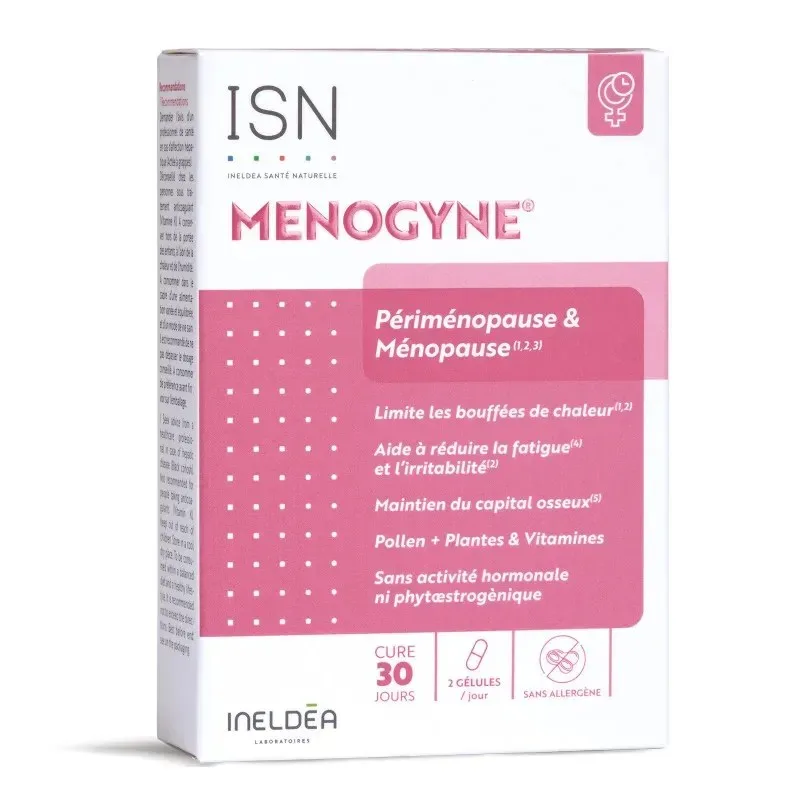 Isn Menogyne® Pré-Ménopause et Ménopause 60 Gélules Végétales