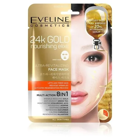 Eveline Cosmetics 24K Gold Masque Visage Ultra Revitalisant 8en1 1 Pièces