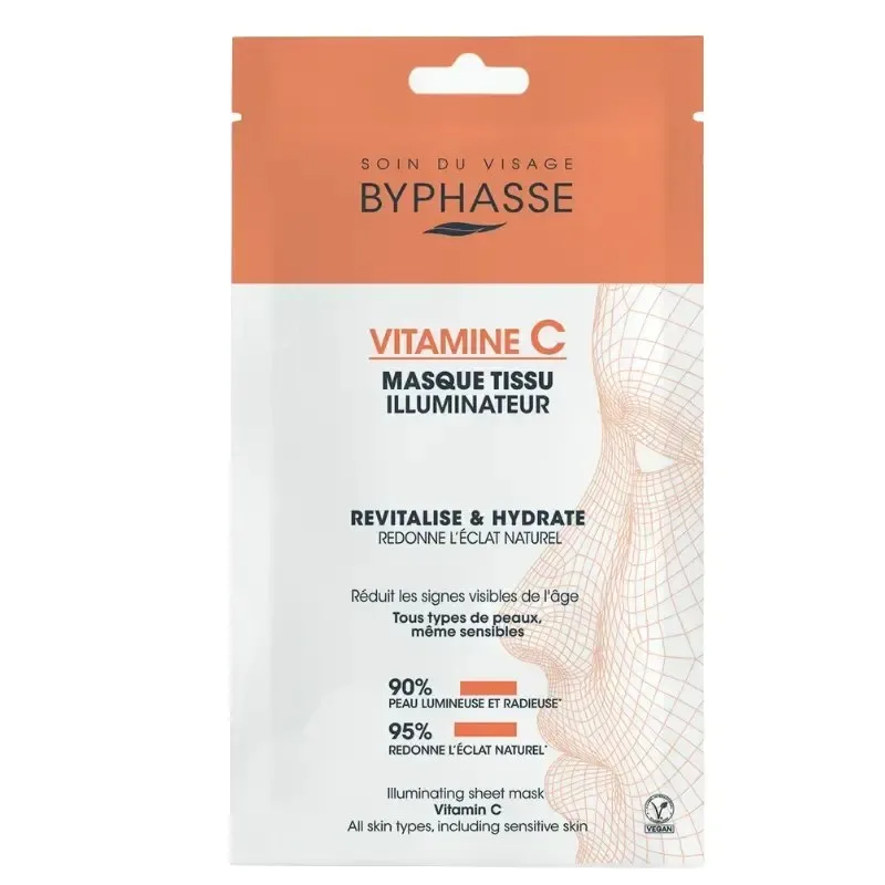 BYPHASSE Masque Tissu Illuminateur Vitamine C Skin Booster 18 ml