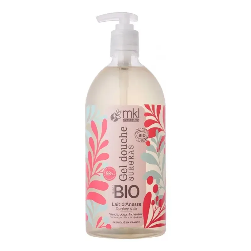 MKL GREEN NATURE Gel Douche Surgras Lait d'Ânesse Bio 1 L
