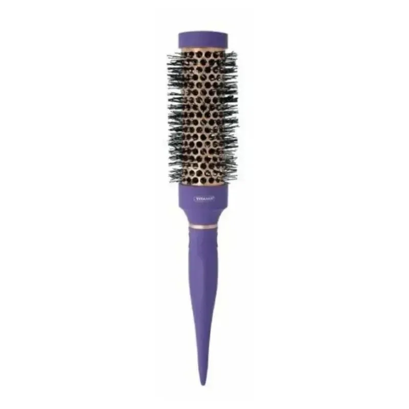 TITANIA Brosse Ronde à Âme Métallique Violet/Cuivre 32 mm Réf. 1353