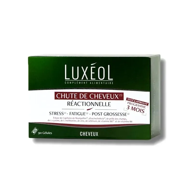 LUXEOL Chute de Cheveux Réactionnelle 3 Mois 90 Gélules