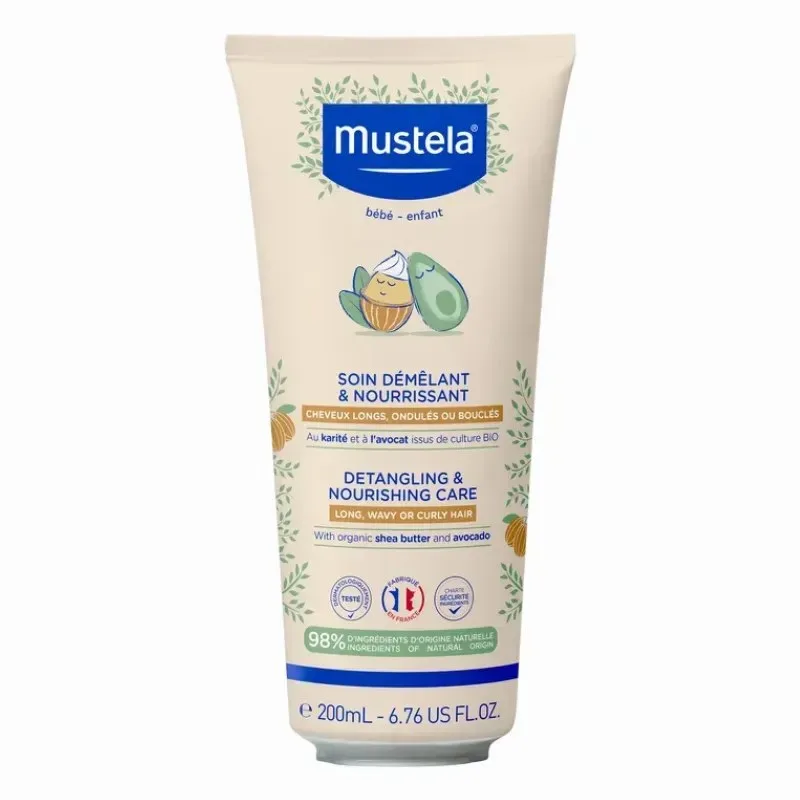 MUSTELA Soin Démêlant et Nourrissant Cheveux Longs Ondulés ou Bouclés 200 ml