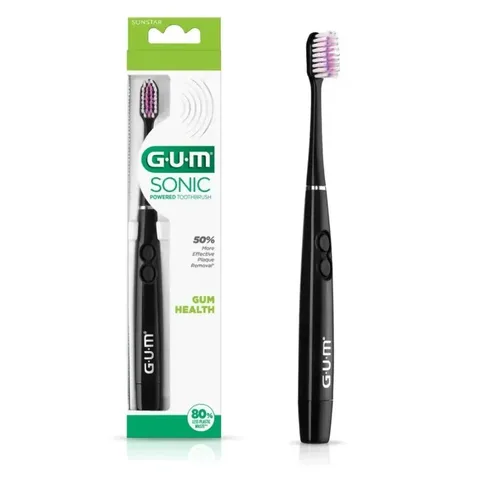 GUM Sonic Daily Brosse à Dents Souple Noire Réf. 4100