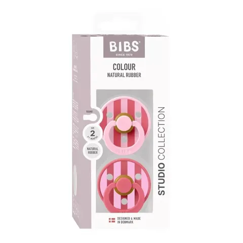 BIBS 2 Sucettes Colour Natural Block Pink Coral Mix Taille 2 6 mois+