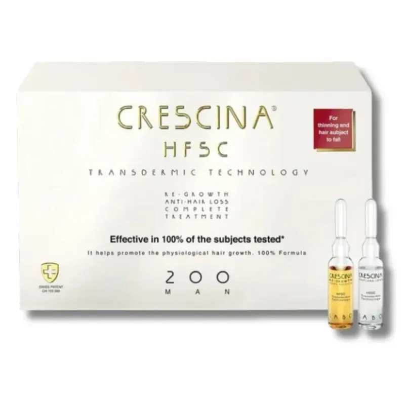 CRESCINA Traitement Complet Anti-Chute + Repousse 200 Homme 10 + 10 Ampoules