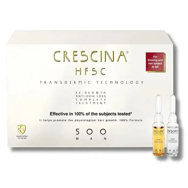 CRESCINA Traitement Complet Anti-Chute + Repousse 500 Homme 10 + 10 Ampoules