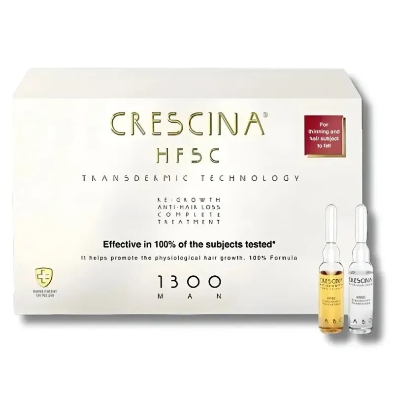 CRESCINA Traitement Complet Anti-Chute + Repousse 1300 Homme 10 + 10 Ampoules