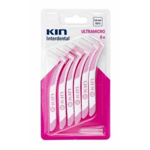 KIN Brossette Interdentaire Ultramicro 0,6 mm Rose Boîte de 6