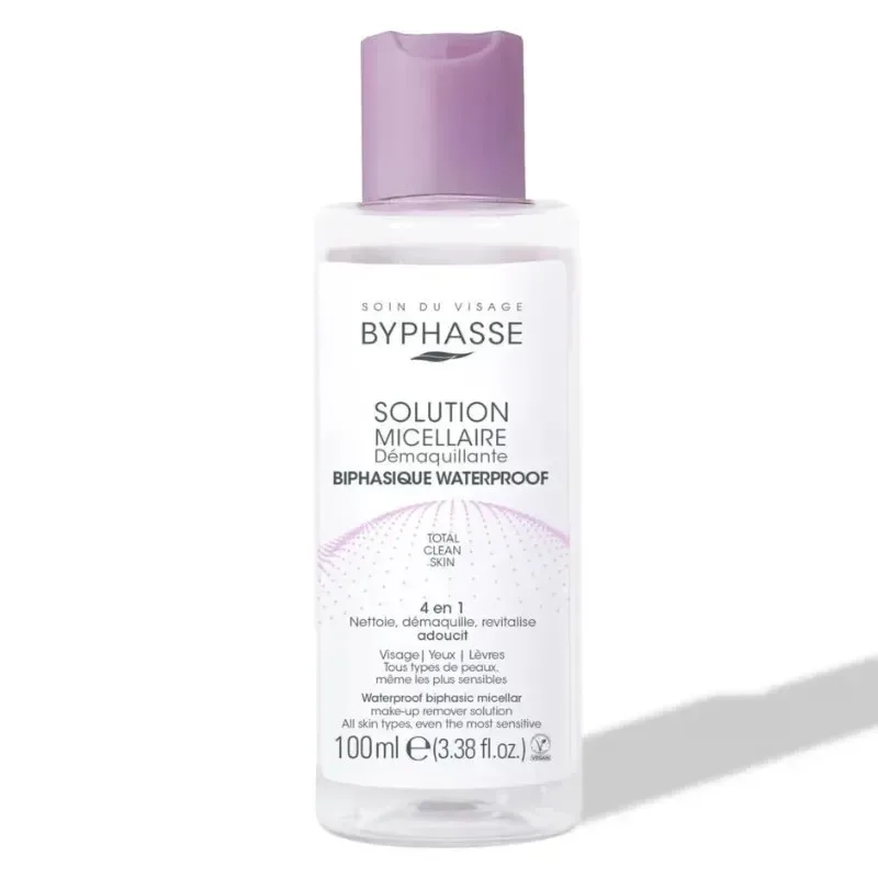 BYPHASSE Solution Micellaire Démaquillante 4 en 1 Biphasique Waterproof 100 ml