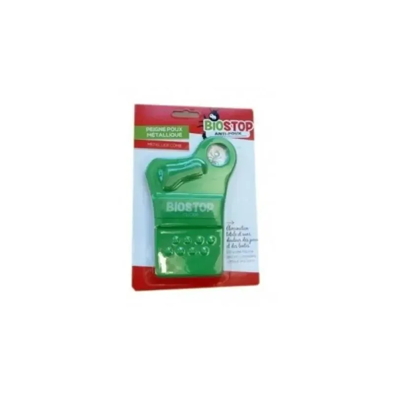 Biostop Peigne Anti-Poux Métallique avec Loupe