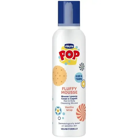 CHICCO Kids & Teens Pop Mousse Fluffy Corps et Cheveux Vanilla Wrap 200 ml