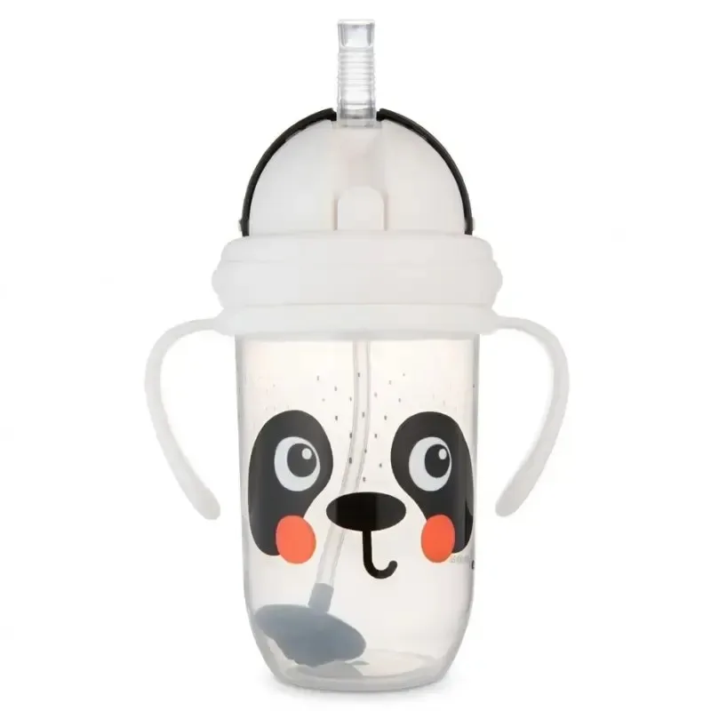 CANPOL BABIES Gobelet Anti-Fuites avec Paille Lestée Panda 270 ml