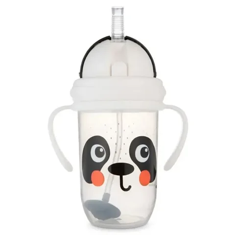 CANPOL BABIES Gobelet Anti-Fuites avec Paille Lestée Panda 270 ml
