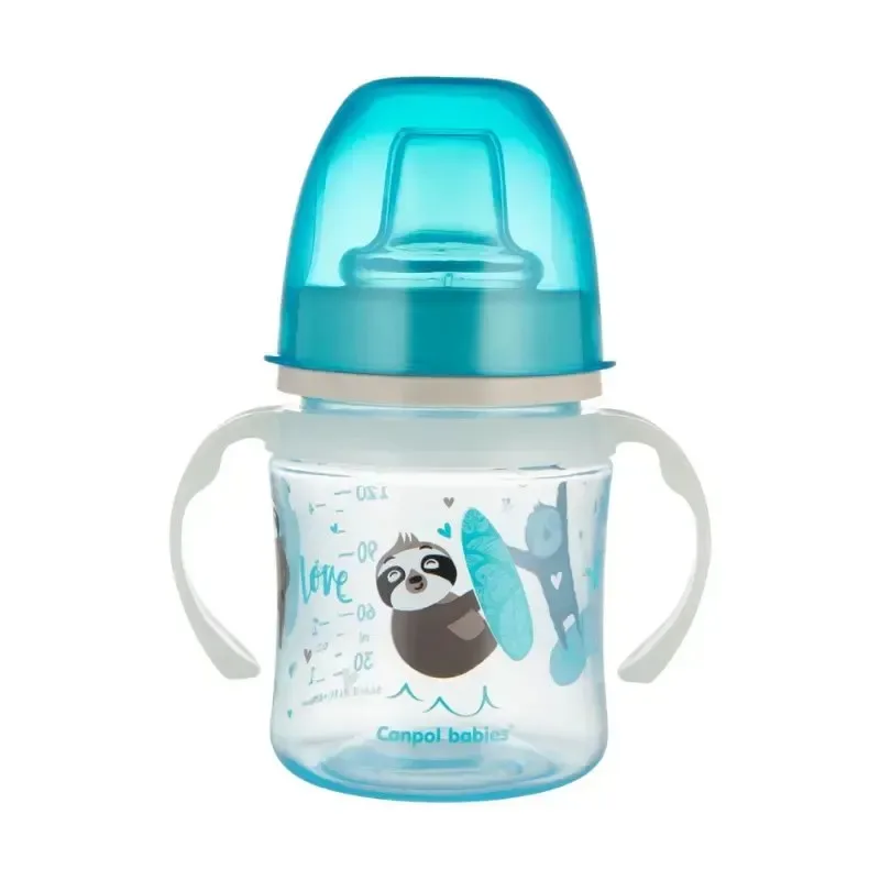 CANPOL BABIES Mug d'Apprentissage avec Poignées Lumineuses Animaux Exotiques 120 ml