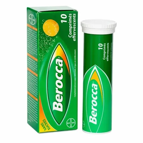 BEROCCA Sans Sucre Effervescent 10 Comprimés