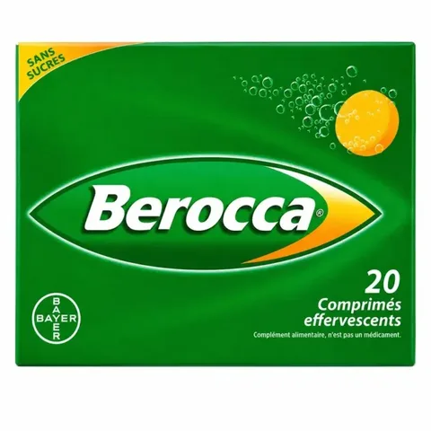 BEROCCA Sans Sucre Effervescent 20 Comprimés
