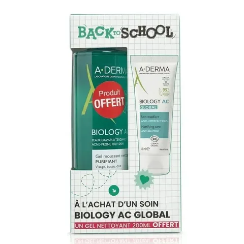 A-DERMA Biology AC Global 40 ml + Gel Nettoyant 200 ml