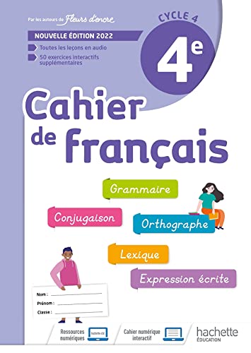 Cahier de Français Cycle 4/4E - Cahier D'Activites - Éd. 202
